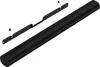 A black soundbar and its wall mounting bracket are shown against a white background. Produktbild-Vorschau