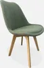 A single green chair with wooden legs against a light gray background. Anteprima dell’immagine prodotto