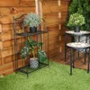 Zweistöckiger Blumenkasten aus schwarzem Metall Produktbild-Vorschau 4