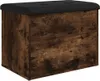 vidaXL Ławka ze schowkiem dąb wędzony 62x42x45 cm materiał Podgląd zdjęcia produktu 1