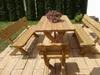 Massives Gartenmöbel-Set IM aus Holz – Tisch + 2 Bänke mit Produktbild-Vorschau 2
