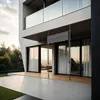 A modern house with a patio and a retractable awning. Náhled obrázku produktu