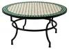 Marokkaanse mozaïektafel, Marrakech, beige en groen, 120cm, Productafbeelding-voorbeeld 7