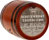 A wooden barrel with a label detailing Scotch Whisky tasting. Produktbild-Vorschau