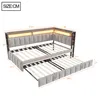 Cama tapizada Merax, sofá cama de 90x200 cm con cama Vista previa de la imagen del producto 7