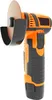 A cordless angle grinder with a cutting disc and safety guard, shown against a white background. Podgląd zdjęcia produktu