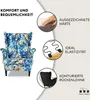 Family Meble Ohrensessel mit Hocker Print Relaxsessel Produktbild-Vorschau 3