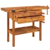 vidaXL Werkbank mit Schubladen Schraubstöcken 124x52x83 cm Produktbild-Vorschau 4