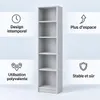 SELO Bibliothèque moderne 50 x 31 x 183 cm – Gris cendré – Voir les images du produit 6