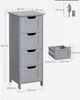 A collage of images showing a gray cabinet with dimensions indicated, a separate drawer, and a silhouette of a person for scale. Náhled obrázku produktu