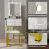 Puluomis Coiffeuse avec éclairage réglable, support pour Voir les images du produit 7