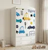 Kinderschrank Weiß modern 2 Türen 2 Schubladen Produktbild-Vorschau 2