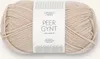 A ball of beige yarn with a label. Produktbild-Vorschau