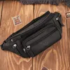 Herren Leder klassische Hüfte Nierenbeutel schwarz Vintage Produktbild-Vorschau 2