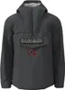 A gray NAPAPIJRI jacket with a front pocket and a flag emblem. Náhled obrázku produktu