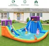 COSTWAY Aufblasbarer Wasserpark, Doppel-Wasserrutsche mit 4 Produktbild-Vorschau 6