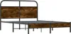 A metal bed frame with wooden accents, shown against a white background. Produktbild-Vorschau
