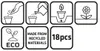A collage of icons showing how to use planting pots. Podgląd zdjęcia produktu