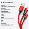 Câble de recharge 3 en 1 1,2 m USB vers USB-C Lightning Voir les images du produit 8