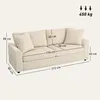 Sofa HOMCOM 3-osobowa, kanapa z podłokietnikami, poduszki Podgląd zdjęcia produktu 6