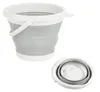 Falteimer 5l grau weiß Ø25x6cm Kunststoff Eimer faltbar Produktbild-Vorschau 1