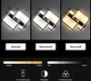 A collage of three images showing a modern ceiling lamp with different light temperatures, followed by a graphic illustrating light and color temperature controls. Produktbild-Vorschau