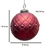 Christbaumkugelset, Rund, 6er Set | Glas, Rot, Struktur | Produktbild-Vorschau 2