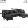 A diagram showing the dimensions of a sectional sofa. Anteprima dell’immagine prodotto