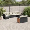 Design 9-tlg. Garten-Sofagarnitur mit Kissen Schwarz Poly Produktbild-Vorschau 1