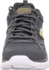 A close-up front view of a gray Skechers athletic shoe with yellow accents. Anteprima dell’immagine prodotto