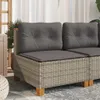 vidaXL Gartensofa ohne Armlehnen mit Kissen Grau Poly Produktbild-Vorschau 3