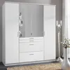 Aachen Drehtürenschrank mit Spiegel 4-türig 135 cm Weiß Produktbild-Vorschau 8