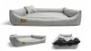 A collage of three images showing a dog bed from different angles, including one with folded blankets. Anteprima dell’immagine prodotto