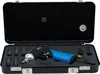 A black case containing a blue and silver pneumatic impact wrench and several sockets. Náhled obrázku produktu