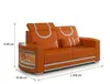 Sofa Set 3-Sitzer 2-Sitzer Orange Weiß Praktisch Wohnzimmer Produktbild-Vorschau 3