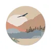 MuchoWow® Mauspad Mousepad Pastell - Vogel - Berge 50x50 cm Produktbild-Vorschau 1