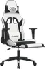 Gaming-Stuhl mit Massage & Fußstütze Weiß & Schwarz Produktbild-Vorschau 3