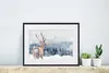MuchoWow® Gerahmtes Poster Winter - Hirsche - Tiere 40x30 Produktbild-Vorschau 6