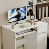 A white desk with a computer monitor, keyboard, mouse, headphones, books, and a mug. Podgląd zdjęcia produktu