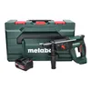 A Metabo cordless hammer drill, battery, and case are displayed against a white background. Podgląd zdjęcia produktu