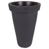 A dark gray, textured, conical planter pot with a black inner liner, shown against a white background. Produktbild-Vorschau