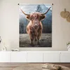 MuchoWow® Wandteppich Wandbehang Schottisches Hochlandrind Produktbild-Vorschau 6