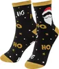 A pair of black Christmas-themed socks with gold and white accents. Náhled obrázku produktu