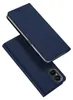 A dark blue flip case for a smartphone is shown, with the phone partially inserted. Anteprima dell’immagine prodotto