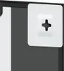 A close-up view of a wall mirror's mounting hardware. Voir les images du produit
