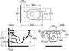 Technical drawing with dimensions of a toilet element. Náhľad obrázku produktu