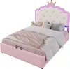 Lit plateforme pour enfant, design princesse avec couronne, Voir les images du produit 17