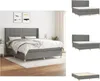 vidaXL Boxspringbett mit Matratze Dunkelgrau 160x200 cm Produktbild-Vorschau 1