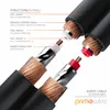 A diagram showing the internal structure of an audio cable, with labels pointing to different components. Anteprima dell’immagine prodotto