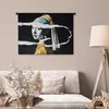 MuchoWow® Wandteppich Wandbehang Mädchen mit Perlenohrring Produktbild-Vorschau 5